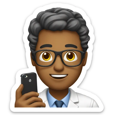 a teacher using mobile phone sticker