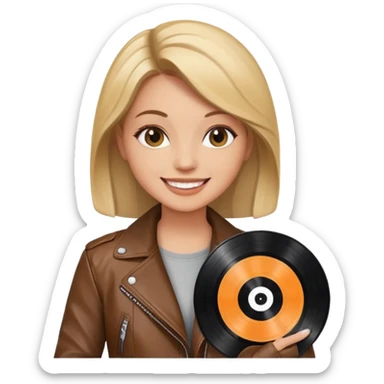 Vinyl Record Collector woman sticker