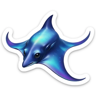 iridescent manta ray sticker