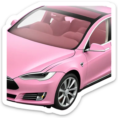 Pink Tesla model s sticker