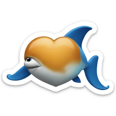 Dauphin dans un coeur sticker