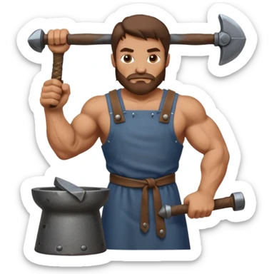 medieval blacksmith with an anvil sticker