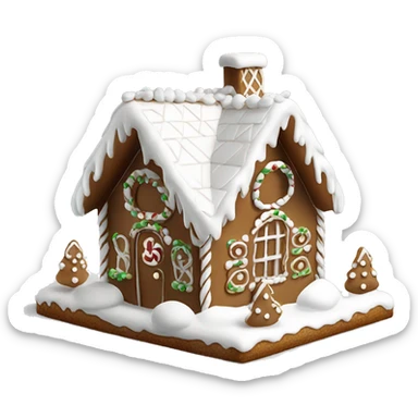 White Christmas gingerbread house elegant sticker