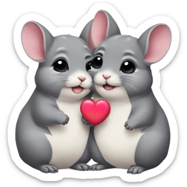Chinchillas in love sticker