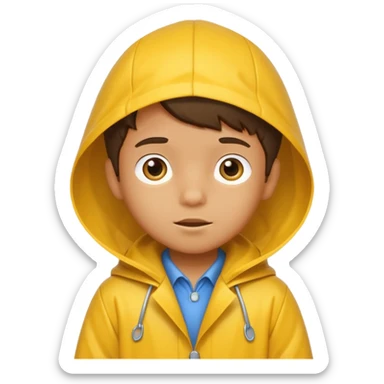 Little Boy yellow Raincoat sticker
