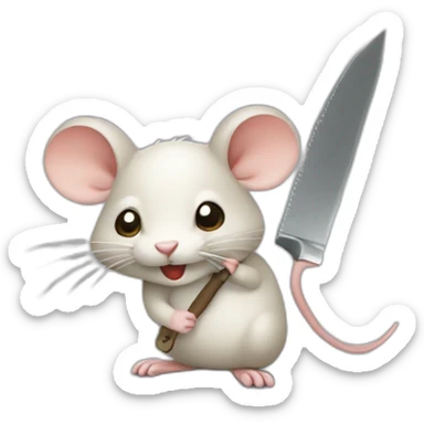 Un rat avec un couteau sticker