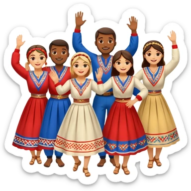 Serbian kolo dancing sticker