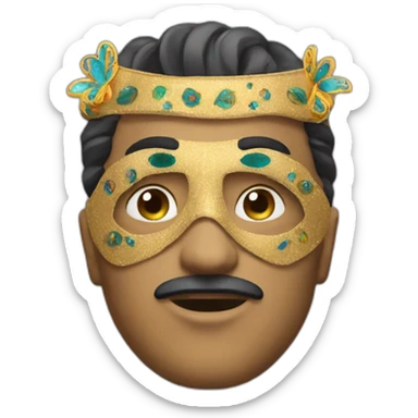 man with a carnaval mask sticker