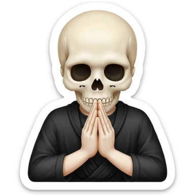 Skull face joining hands sticker