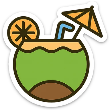 coconut cocktail sticker