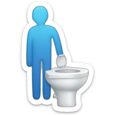 man using urinal sticker