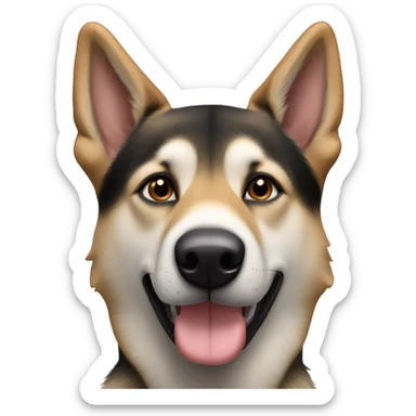 German Shepard husky mix dog with floppy ears sticker