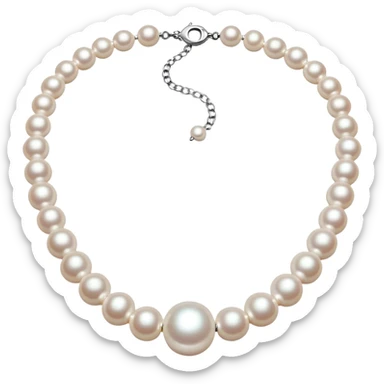 Pearl necklace jewelry sticker