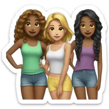 Girls trio sticker