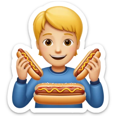 Eating five hotdogs sticker