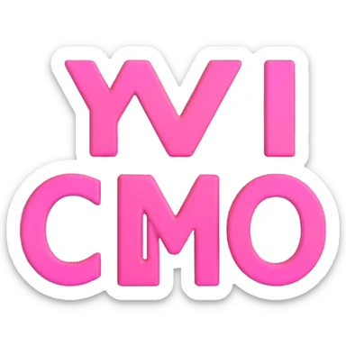 OK text in a pink square sticker