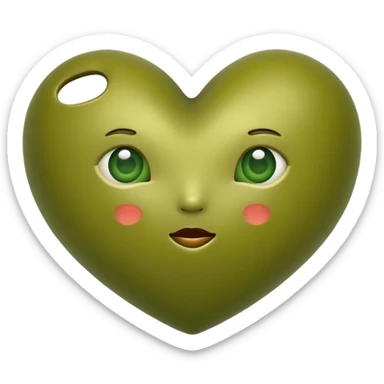 green olive heart sticker