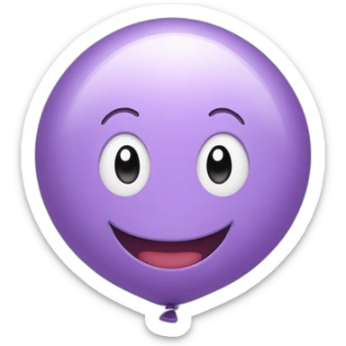 Lilac happy face balloon sticker