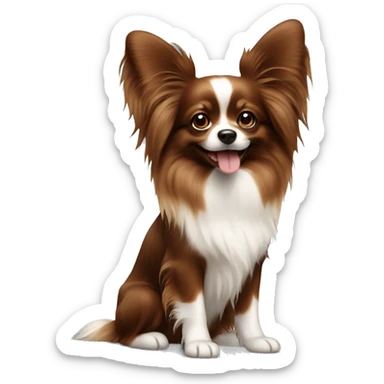 Papillon dog all brown  sticker