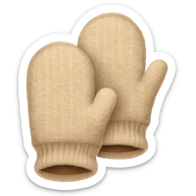 beige mittens for winter  sticker