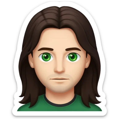 James Shaffer with long dark brown hair sticker