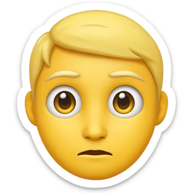 A regular emoji giving a side eye to the viewer sticker