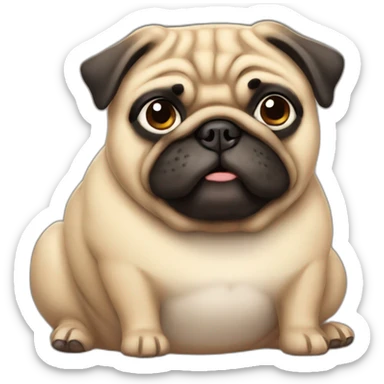 Fat pug sticker