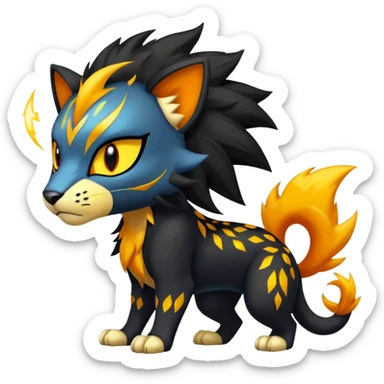 Pyroar-Luxray-Liepard-Pokémon-Fusion sticker