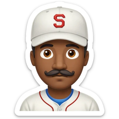 MAN WITH MEDIUM DARK SKIN AND MUSTACHE WEARING BASEBALL CAP sticker