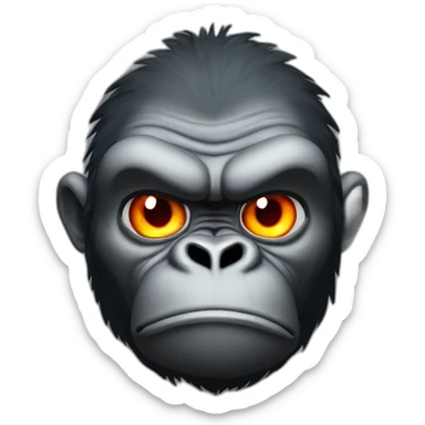 Angry Gorilla fire eyes sticker