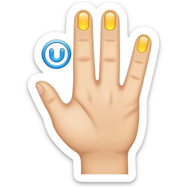 An emoji with a finger tapping a touchscreen button sticker