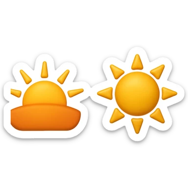 emoji stile iphone 3d che rappresenta l'alba ad emoji stile iphone 3d che rappresenta il tardo pomeriggio come orario sticker