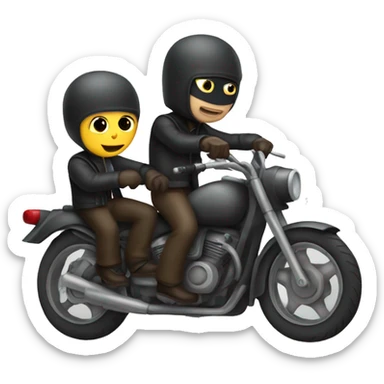 two thieves on a motorcycle like emoji whatsapp sticker
