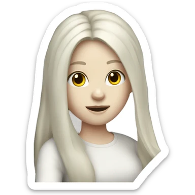 Pale girl with long black hair driving a car sticker