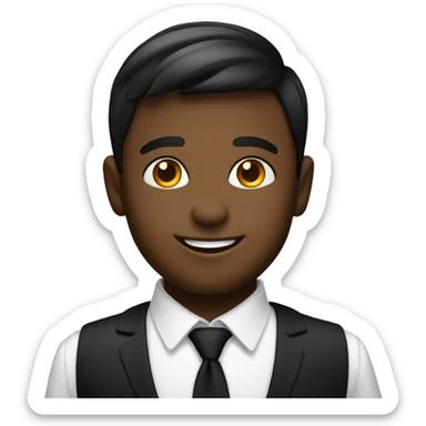 smiling boy in formal gay sticker