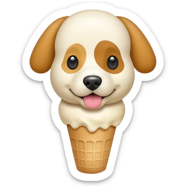 helado de perro en forma cuadrada que diga hello dog en el centro sticker