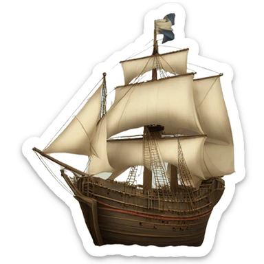 merchant ship XVII century sticker