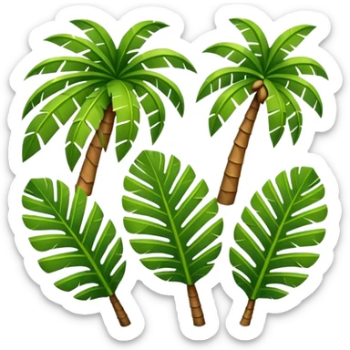 single Palm tree leaf variants for normal emoji sticker