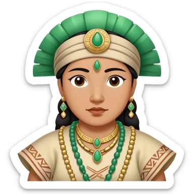 Toltec person with traditional clothing and jade jewelry sticker