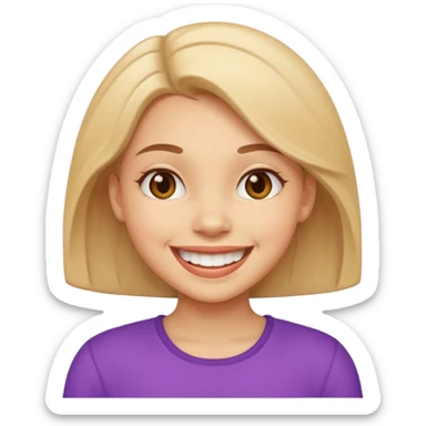 Girl with a huge smile sticker