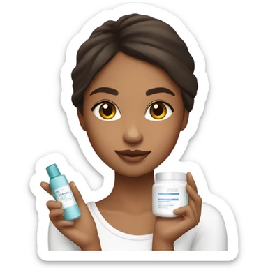 Brunette skin care girl sticker