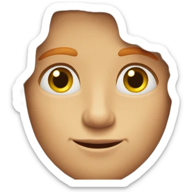 A ginger haired young man with no beard with a long face sticker