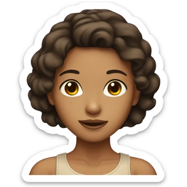 tan girl with dark brown hair sticker