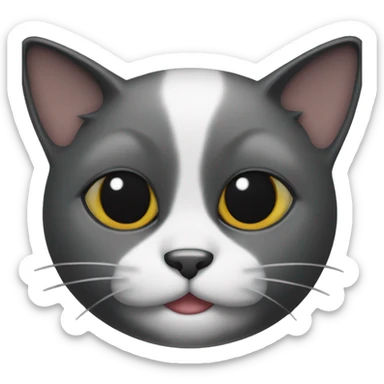 Black cat with white chest and white chin  sticker