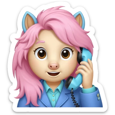 Pony talking on the phone sticker