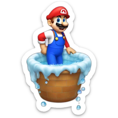 Mario prend son bain sticker