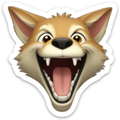 Jackal laughing  sticker
