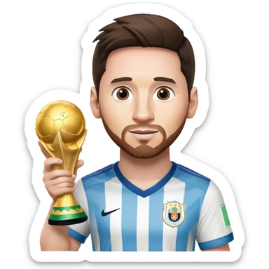 Lionel Messi with World Cup sticker