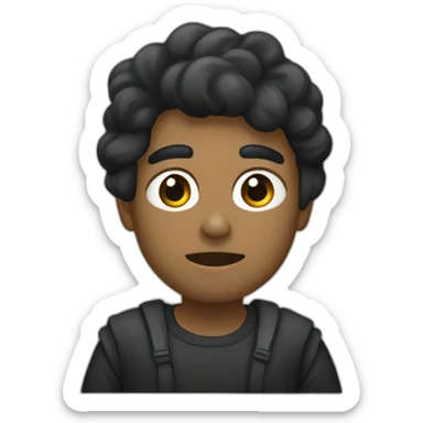 curupira sentado num javali preto sticker