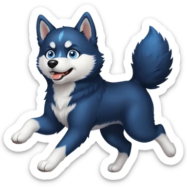 Running black husky sticker